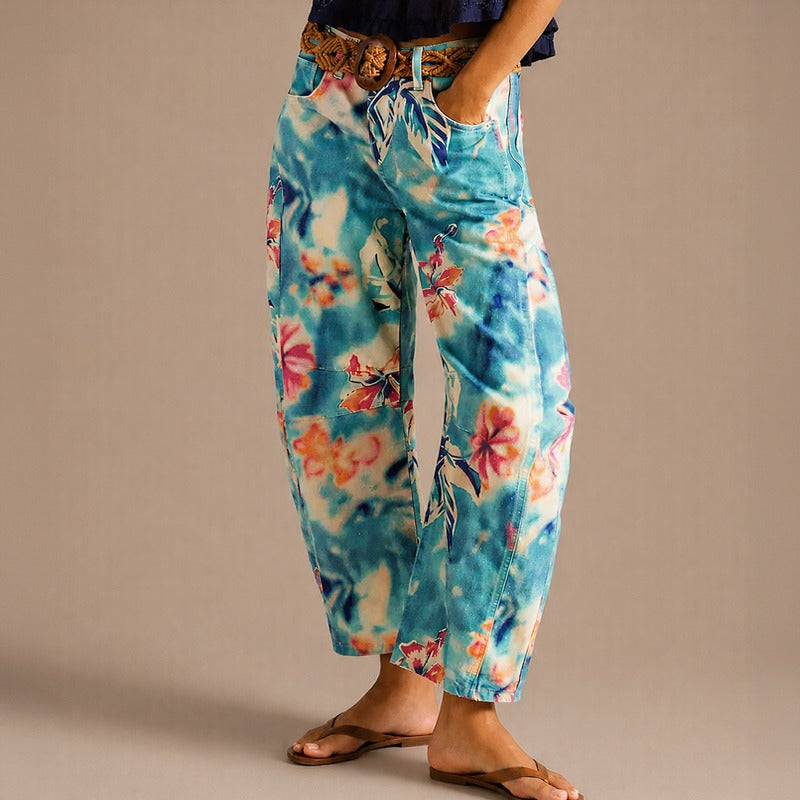 Alvida™ Hose mit Blumenmuster und weitem Fall