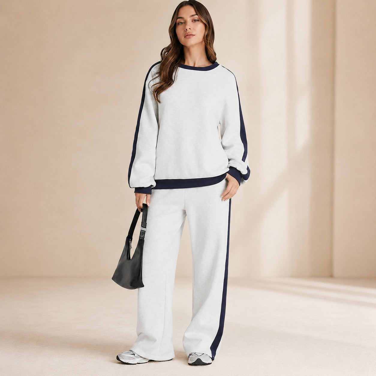 Celestelle™ Sweatshirt-Set Mit Seitlichen Streifen Und Weiter Hose