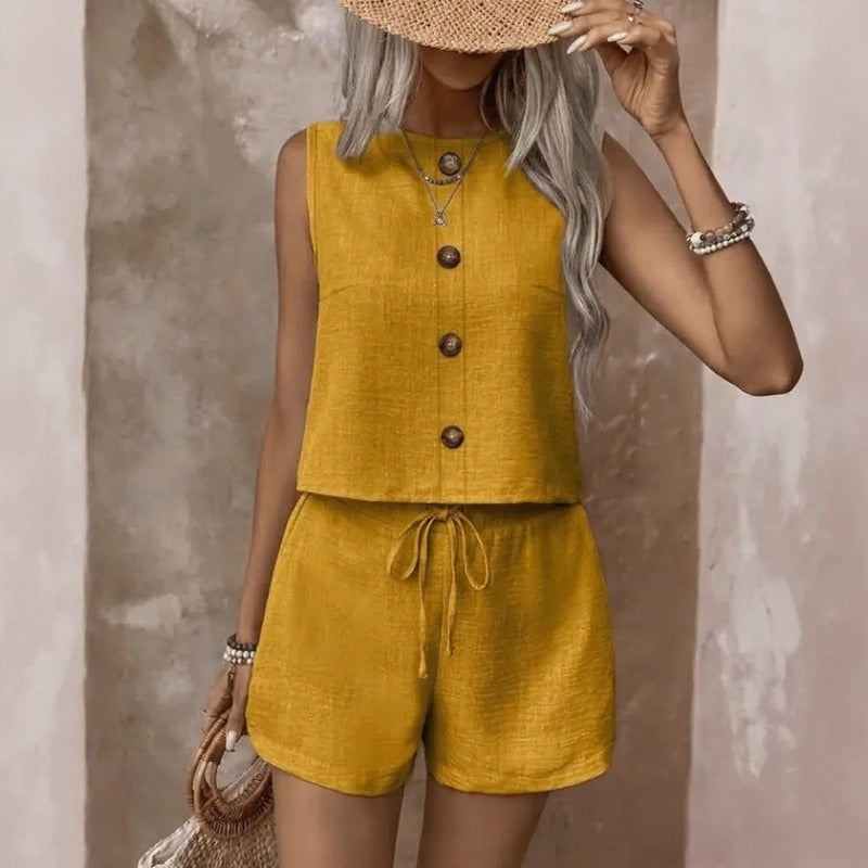 Celestina™ Set Aus Leinen-Baumwoll-Mischung Mit Minimalistischem Design