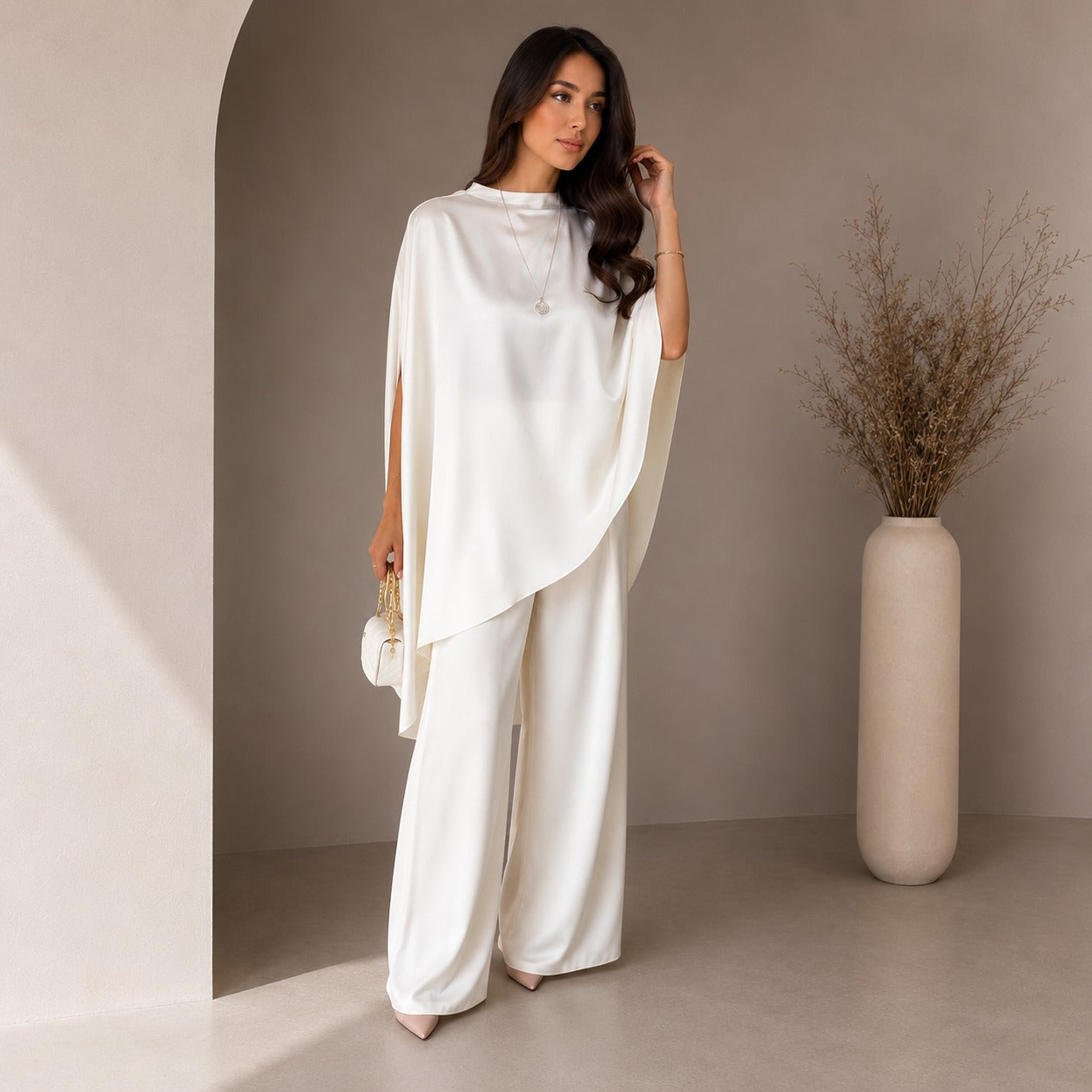 Mirelisse™ Set mit Fließender Cape-Bluse und Marlenehose
