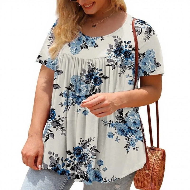 Bluse Lirena™ mit Charmanten Mustern und Geraffter Passform