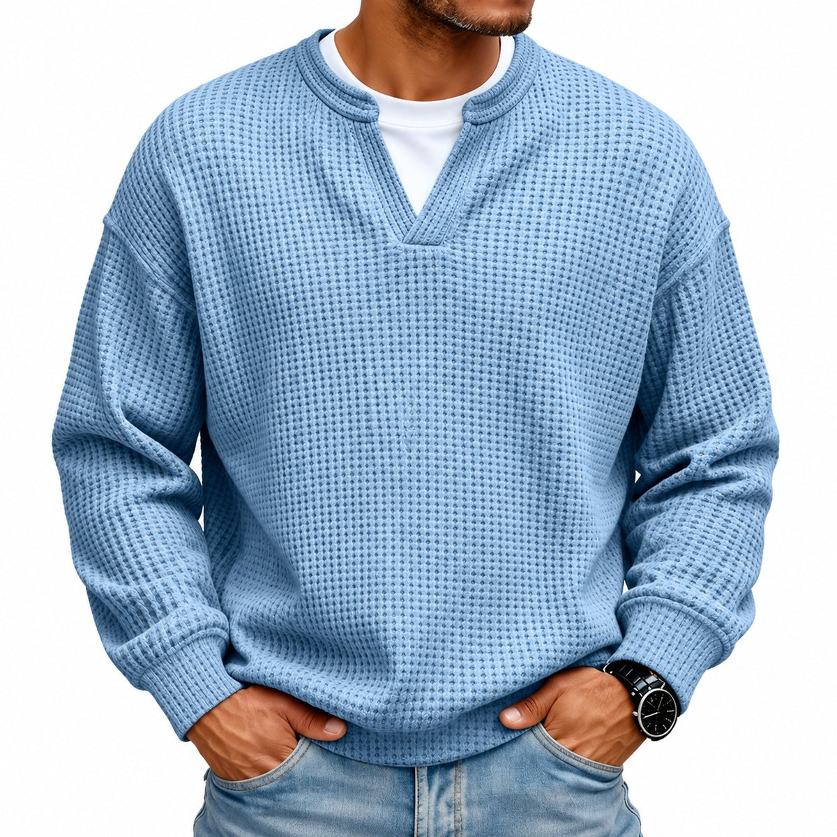 Caspian™ Pullover mit Strukturiertem Reliefgewebe und Markantem Kragen