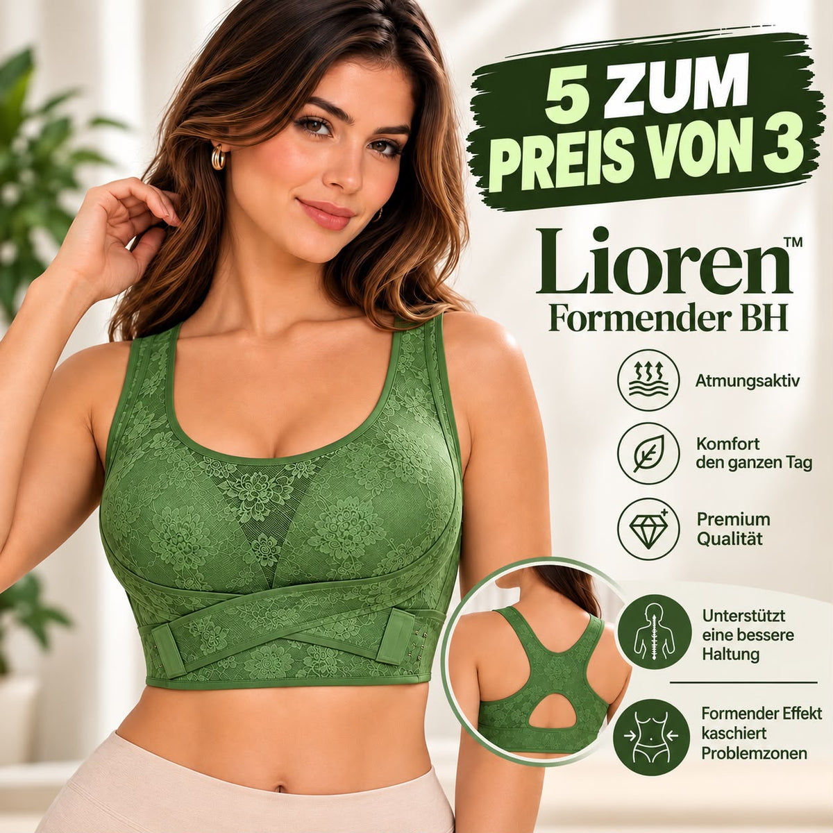 5 zum Preis von 3 - Lioren™ Formender BH mit Haltungskorrektur und glättendem Effekt