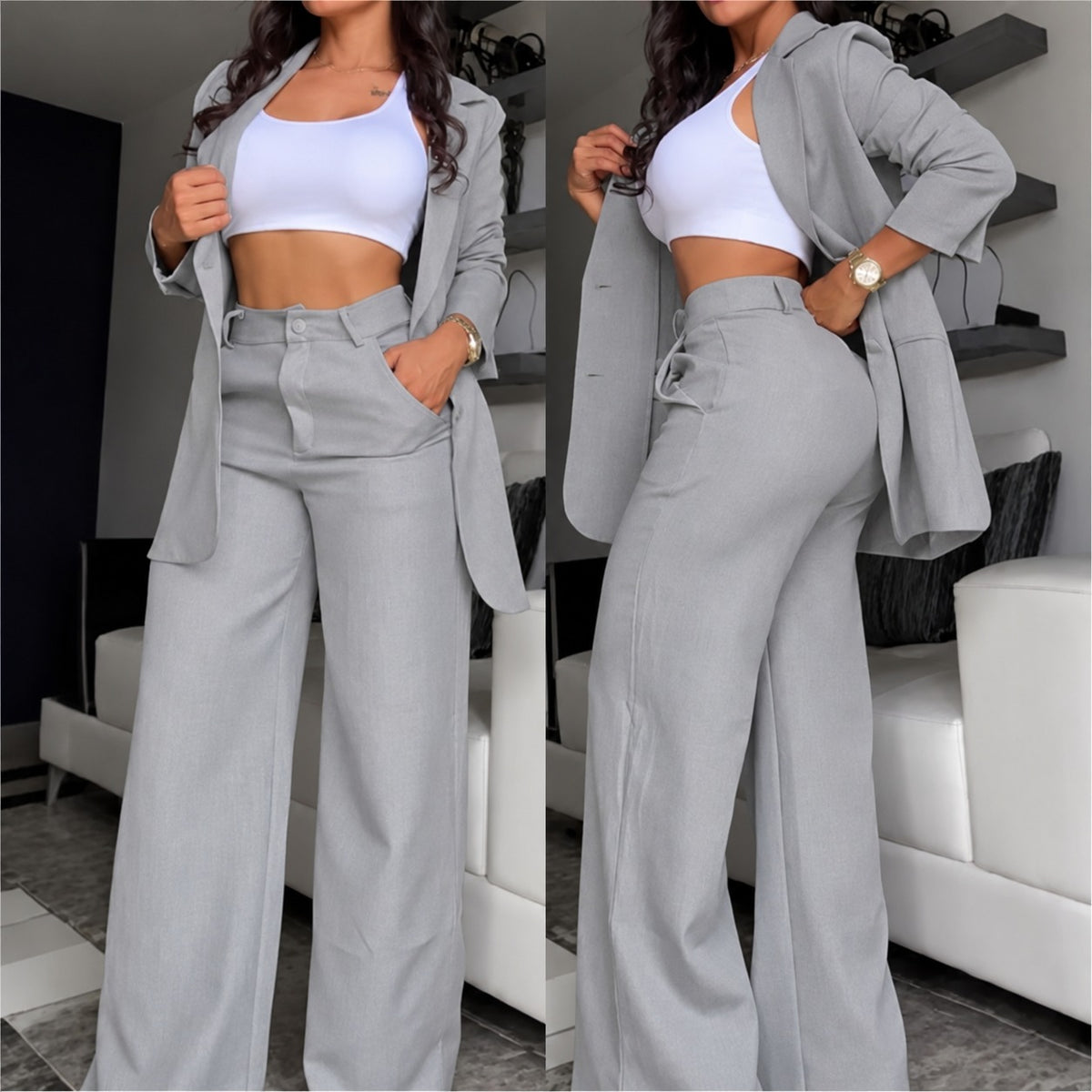 Hosenanzug Silvana™ mit Blazer im klassischen Schnitt, Marlenehose und hoher Taille