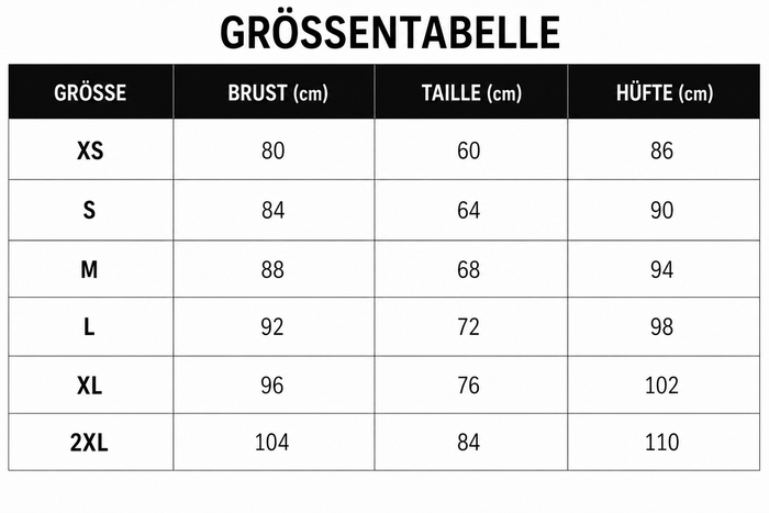 Größentabelle