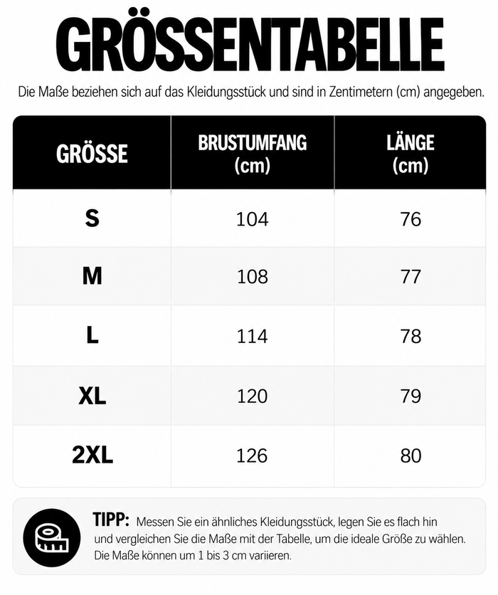 Größentabelle