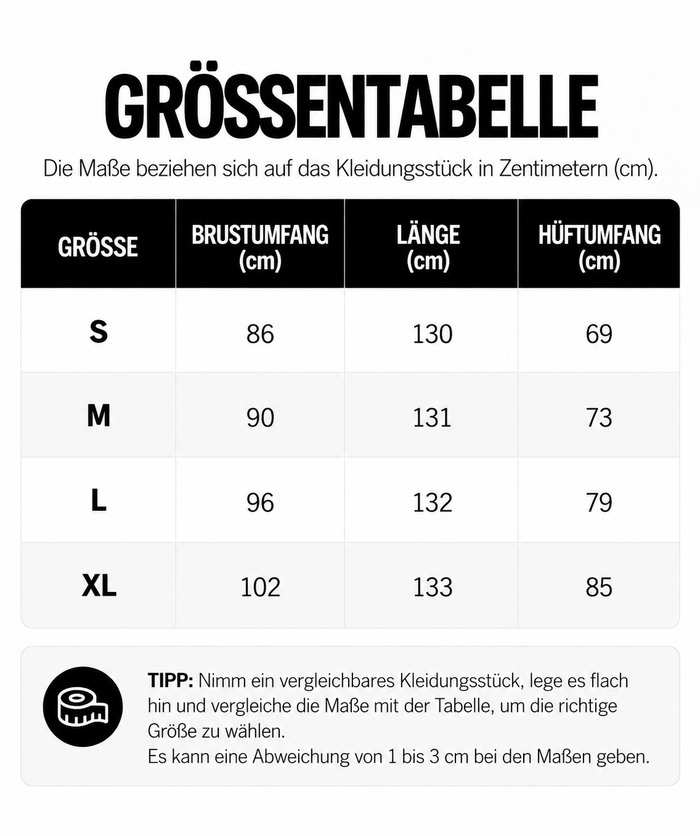 Größentabelle