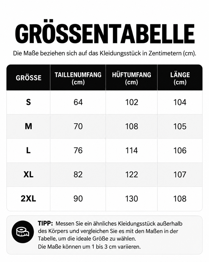 Größentabelle