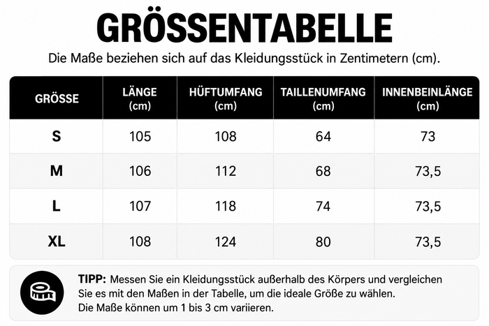 Größentabelle