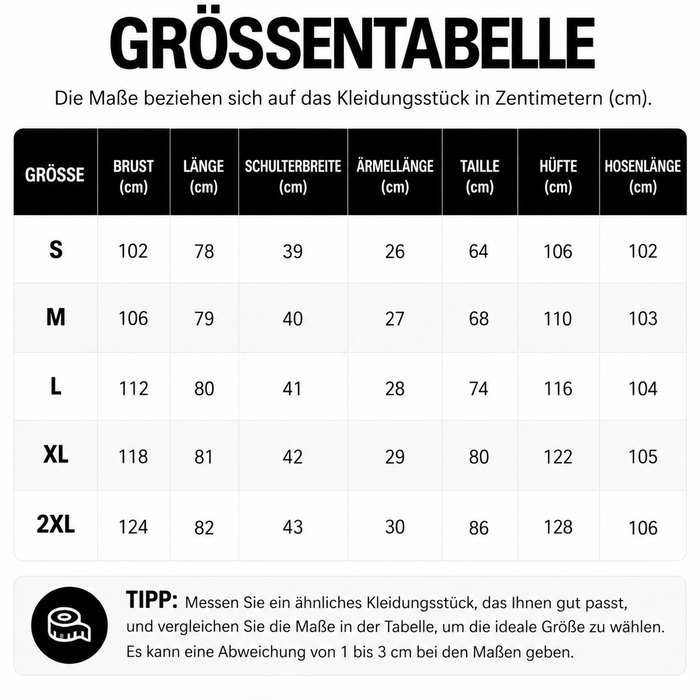 Größentabelle