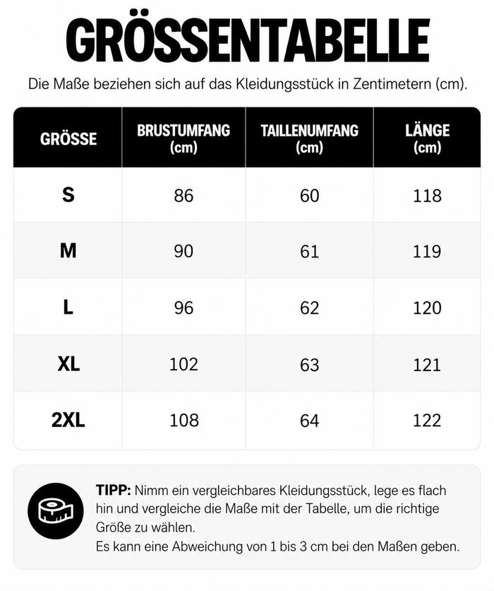Größentabelle