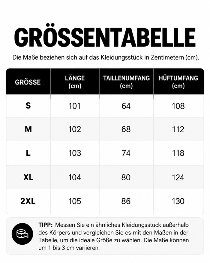 Größentabelle