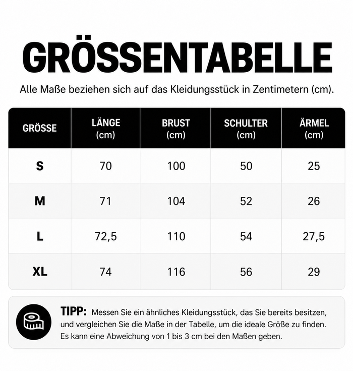 Größentabelle