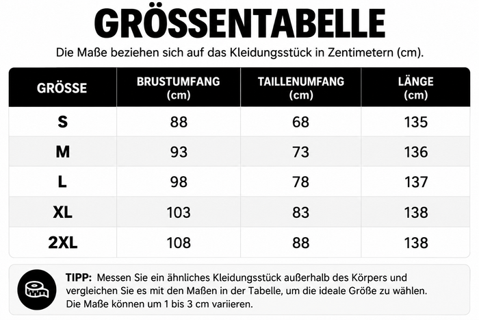 Größentabelle