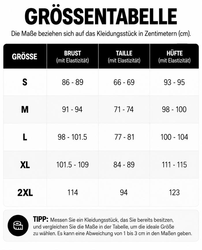 Größentabelle