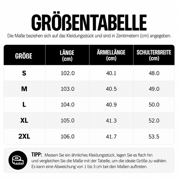 Größentabelle
