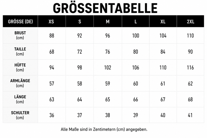 Größentabelle