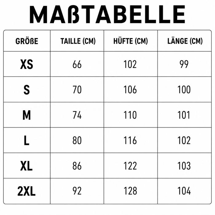 Größentabelle