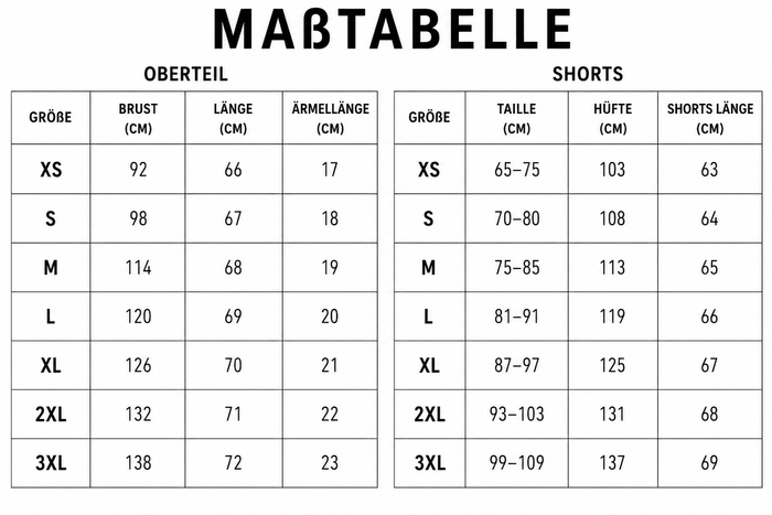 Größentabelle