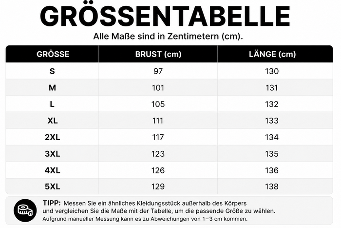Größentabelle