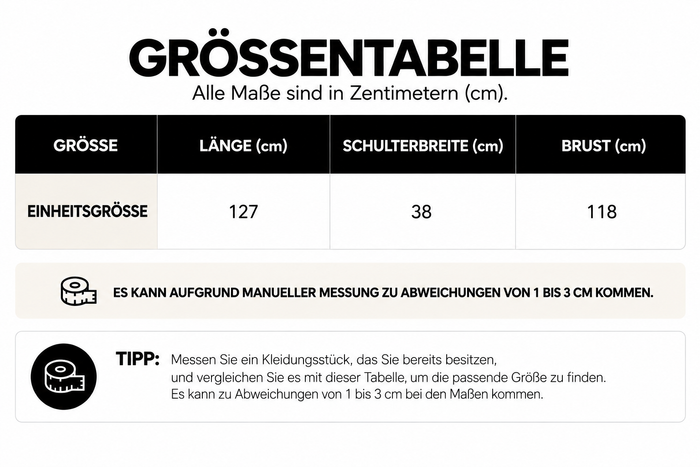 Größentabelle
