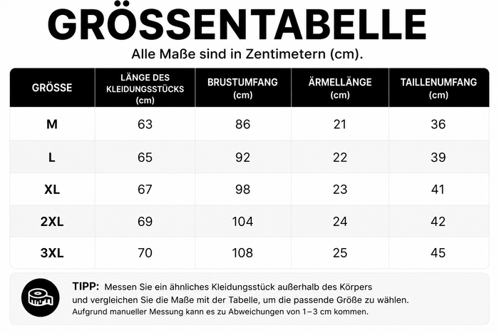 Größentabelle