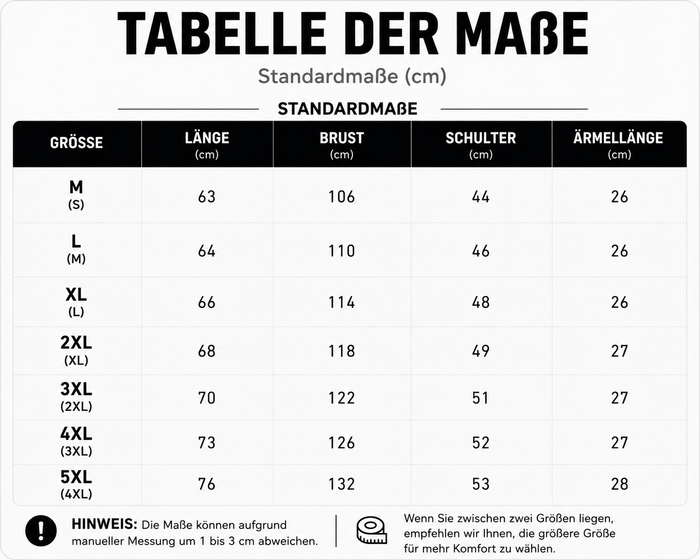 Größentabelle