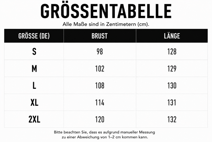 Größentabelle
