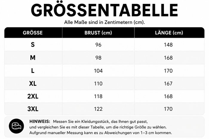 Größentabelle