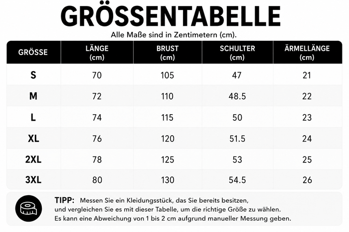 Größentabelle
