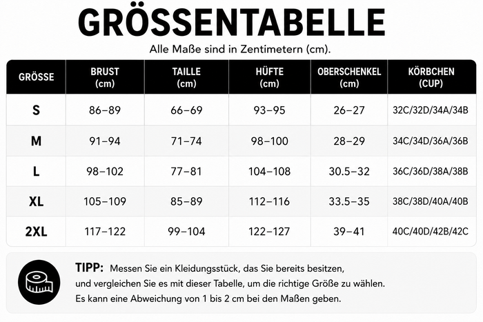 Größentabelle