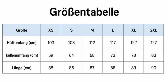 Größentabelle