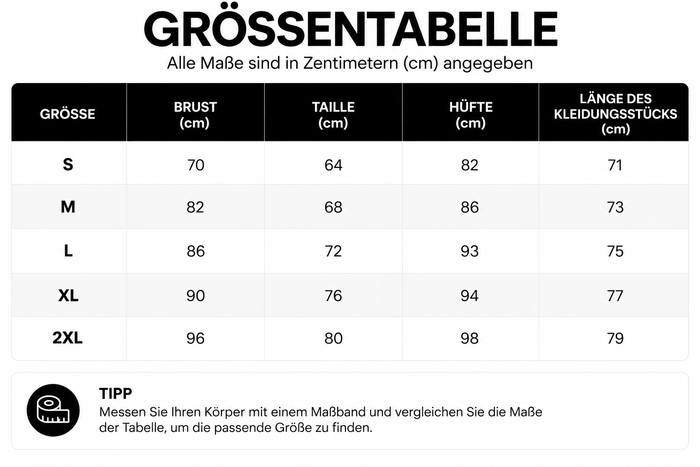 Größentabelle