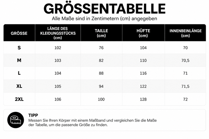 Größentabelle