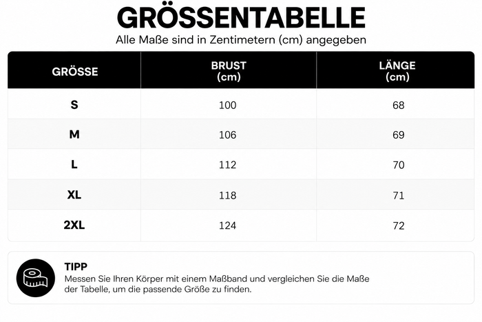 Größentabelle