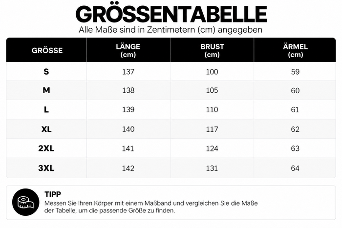 Größentabelle
