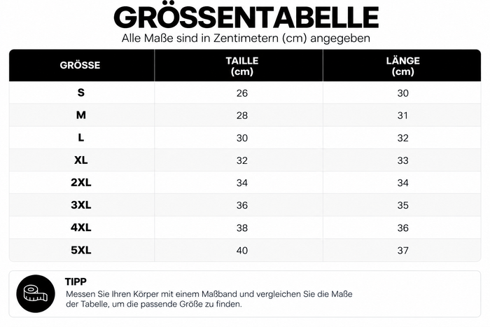 Größentabelle