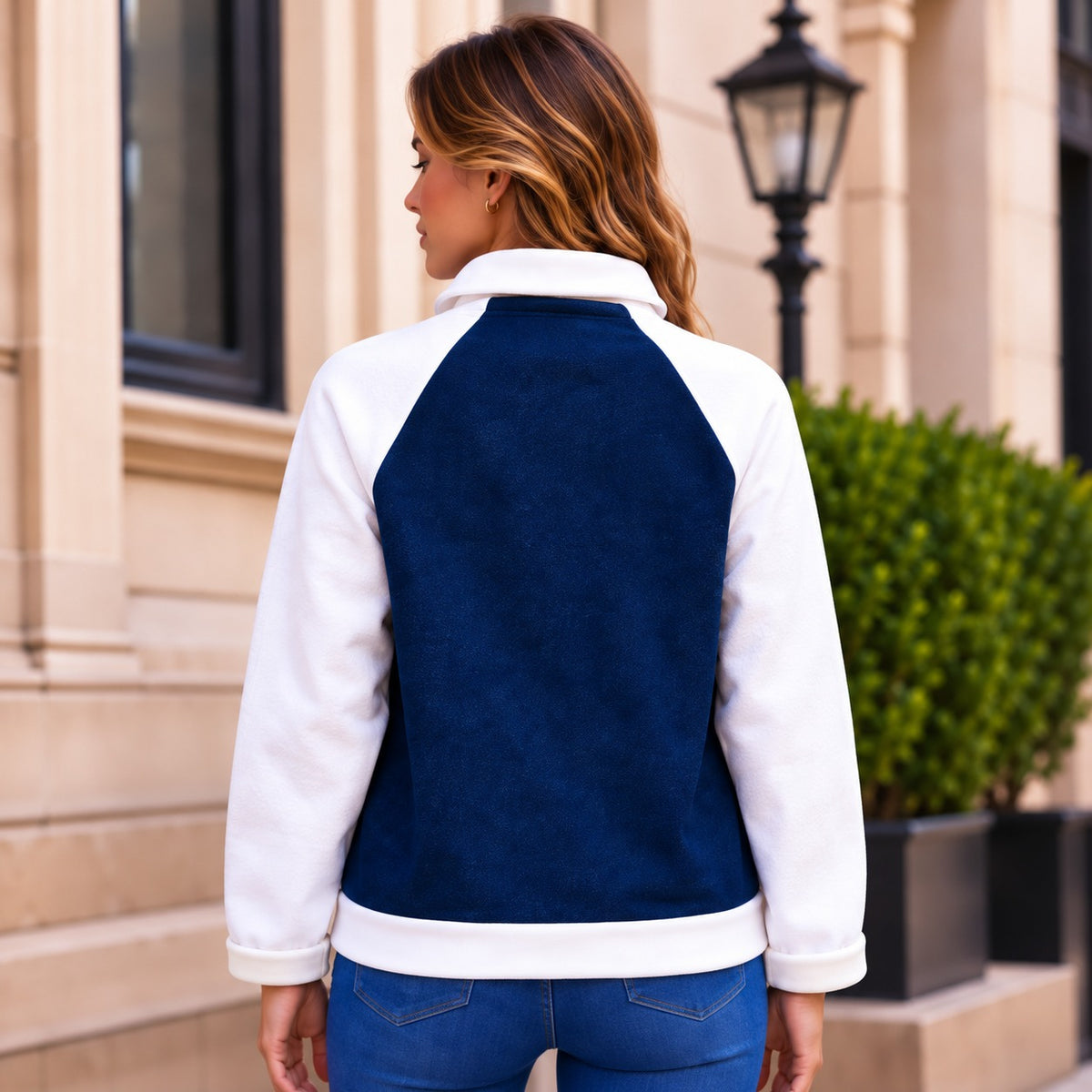 Verena™ Jacke mit zweifarbigem Design und strukturiertem Stehkragen