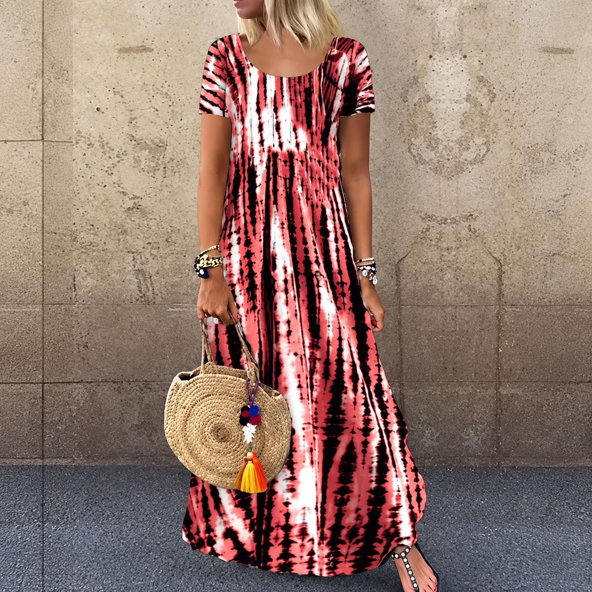 Maxikleid Talissa™ mit Batikmuster und Lockerem Schnitt