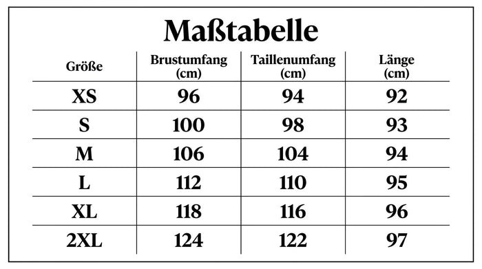 Größentabelle