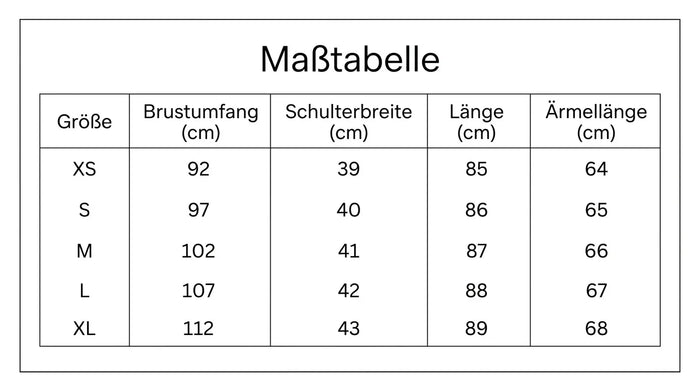 Größentabelle