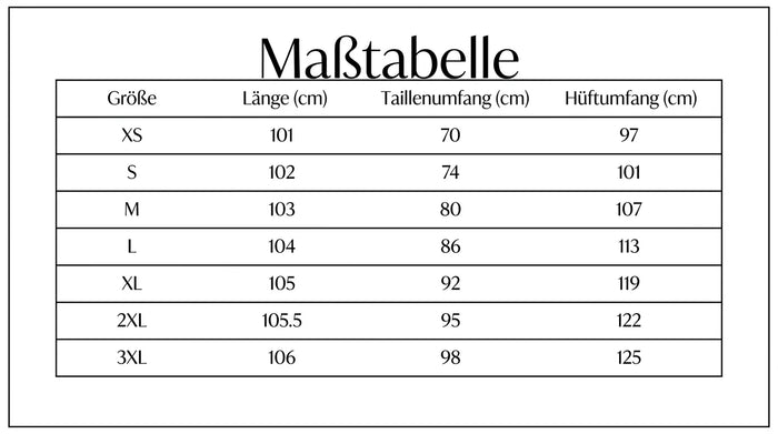 Größentabelle