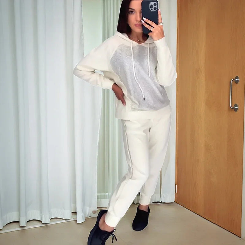 Lumière™ Set in Charmantem, Funkelndem Strass-Sweatshirt / Verleihen Sie Lhrem Herbst/Winter Mehr Charme und Glamour!