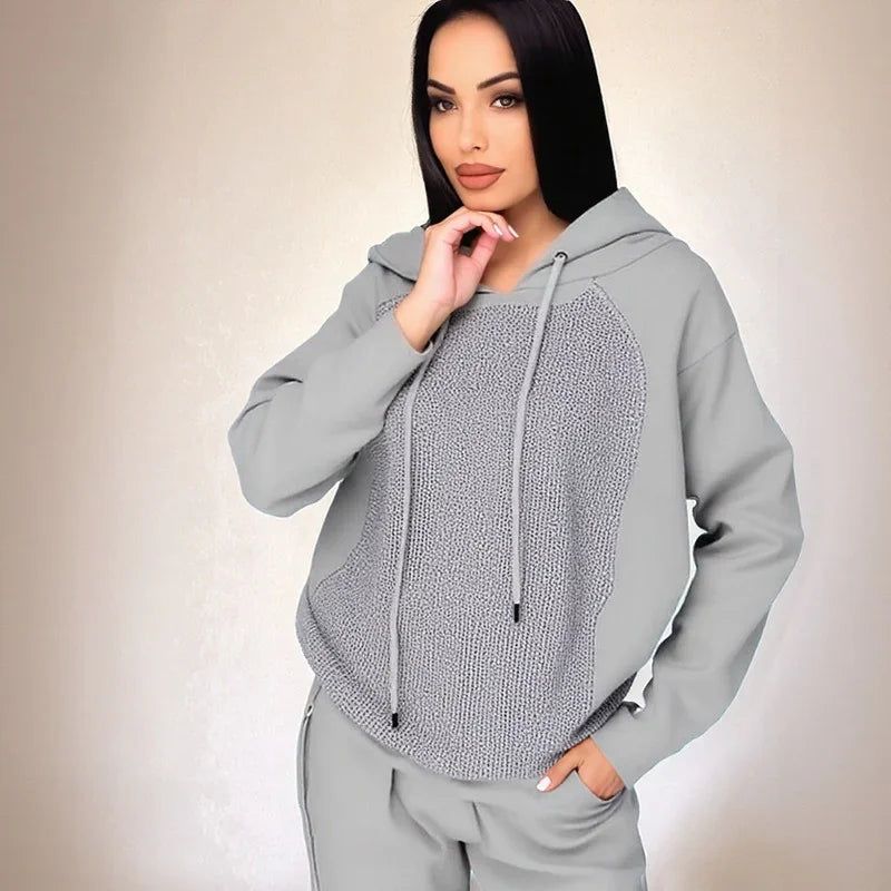 Lumière™ Set in Charmantem, Funkelndem Strass-Sweatshirt / Verleihen Sie Lhrem Herbst/Winter Mehr Charme und Glamour!