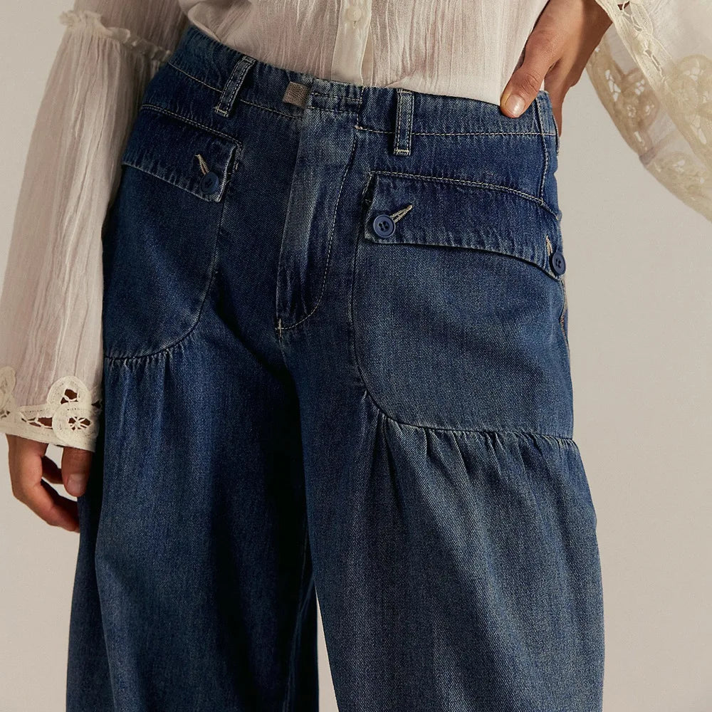 Ballon-Jeans Maristela™ mit Gerafften Einsätzen und Verstellbarem Bindeband am Saum