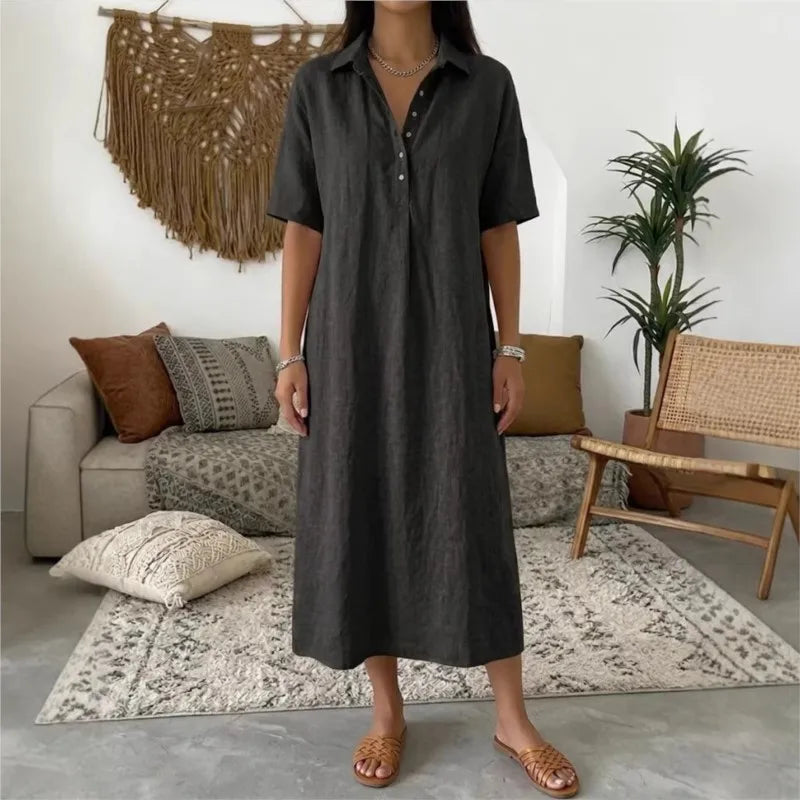 Bianca™ Kleid mit Klassischem Kragen und Knöpfen Vorne