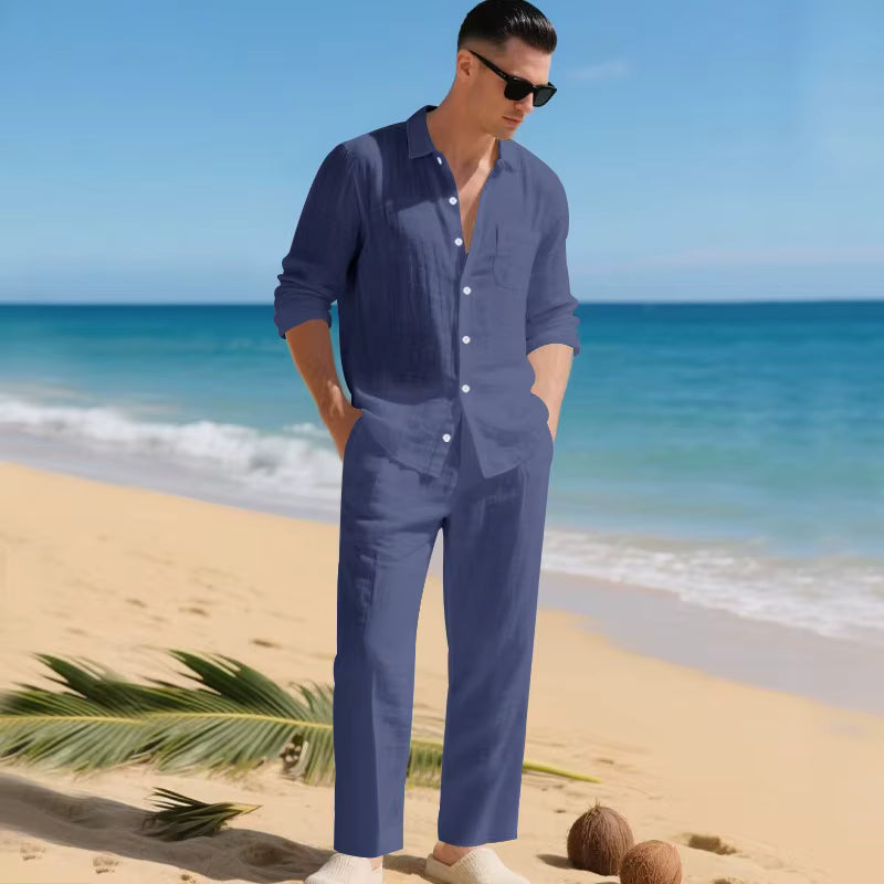 Malibu-Set™ aus Baumwoll-Leinen mit Raffiniertem Design