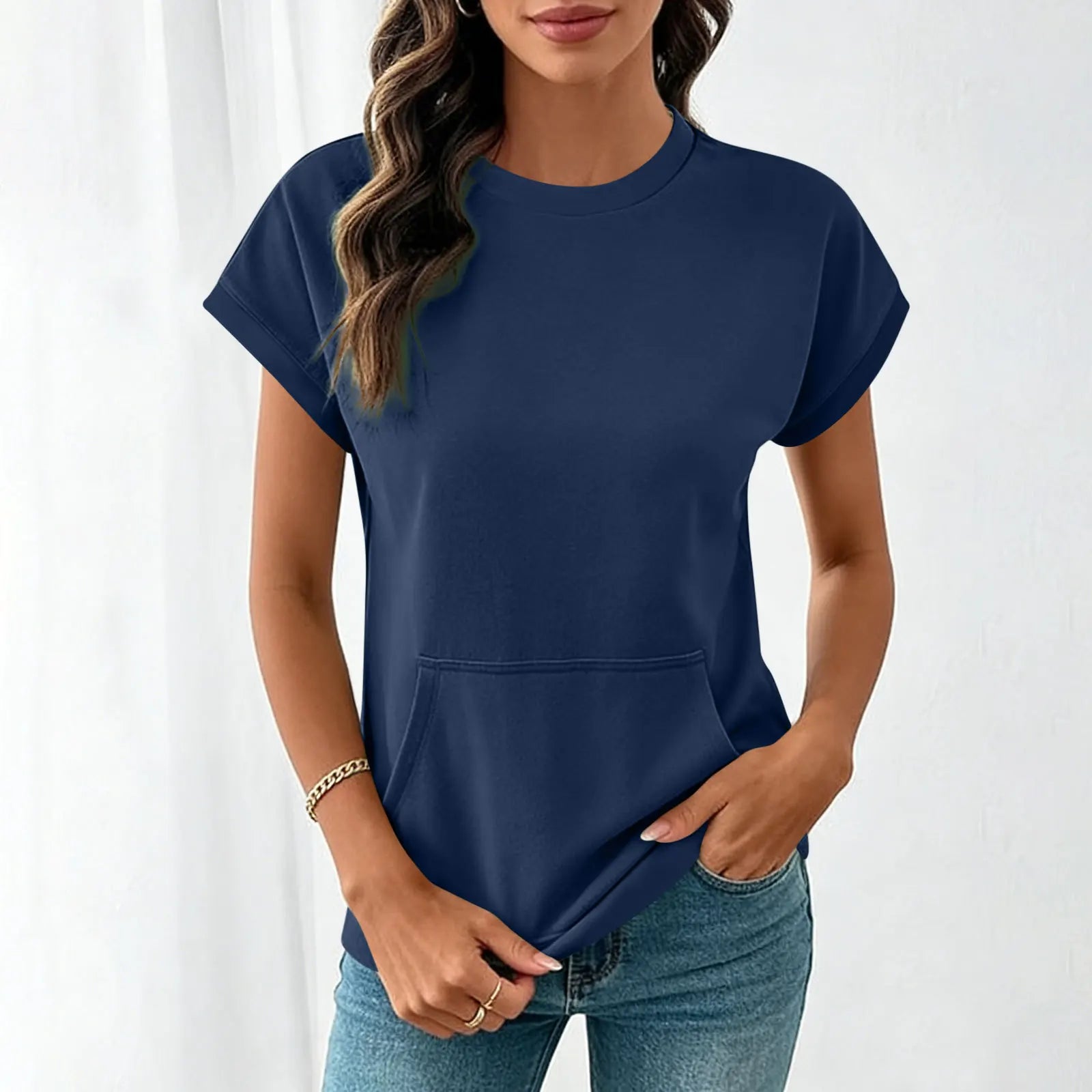 Elara™ T-Shirt Mit Leichtem Fall und Minimalistischem Design