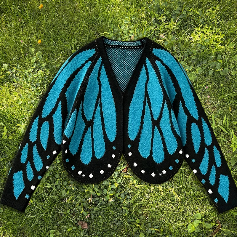 Cardigan Farfallia™ aus strukturiertem Strick mit Schmetterlingsflügel-inspiriertem Design
