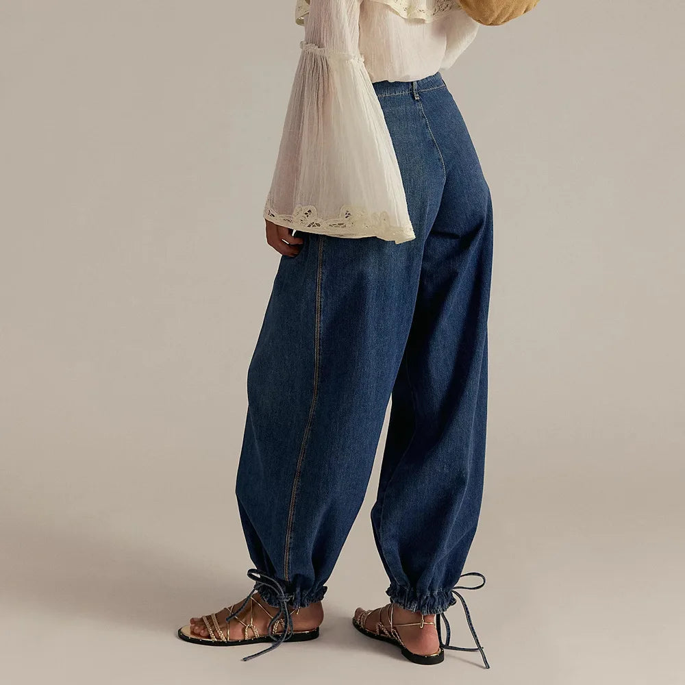 Ballon-Jeans Maristela™ mit Gerafften Einsätzen und Verstellbarem Bindeband am Saum
